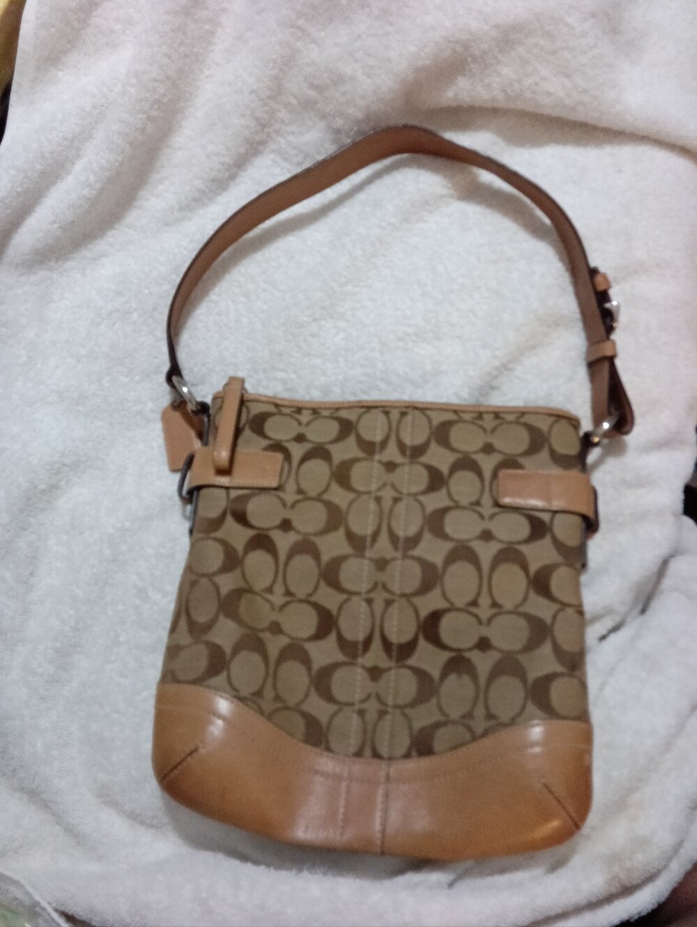 Coach Vintage SOHO HOBO Canvas Leather Buckle Bag CREED-K05M-3577 - Picture 2 of 8